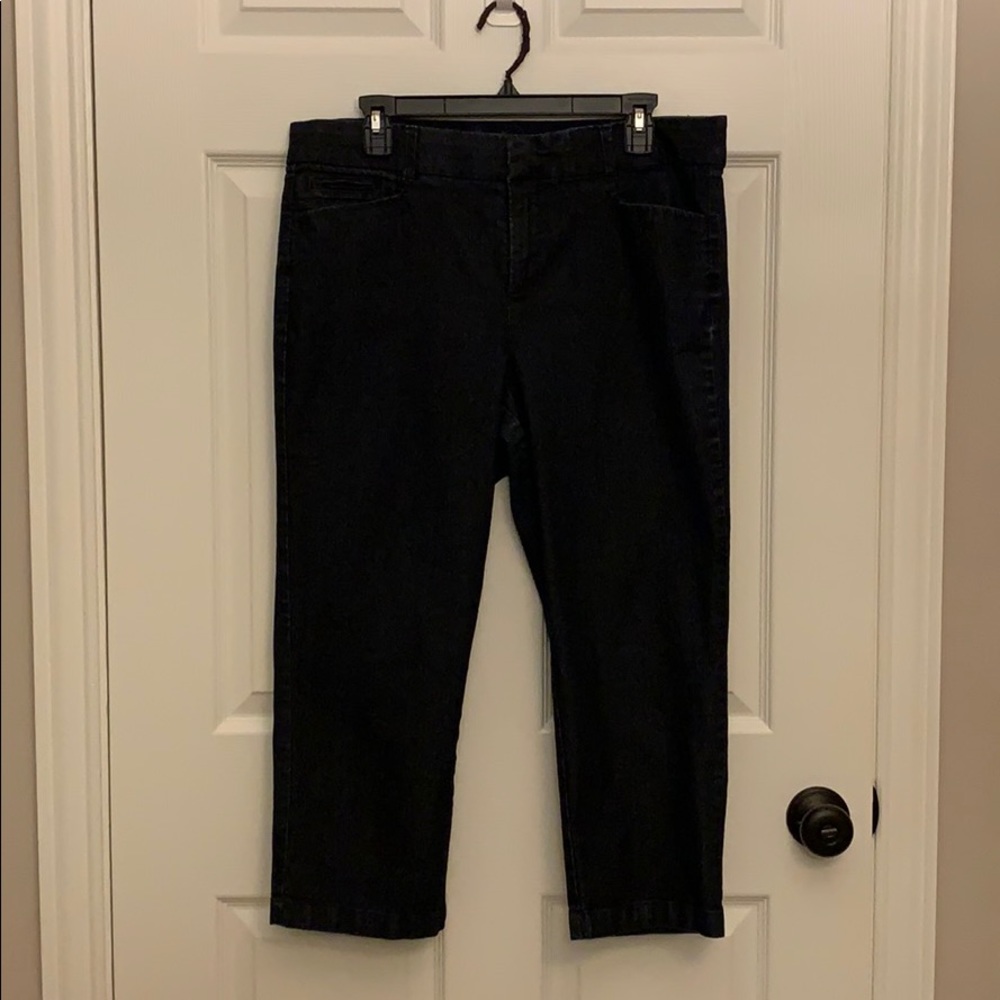 JM Collection Dark blue jeans Capri length